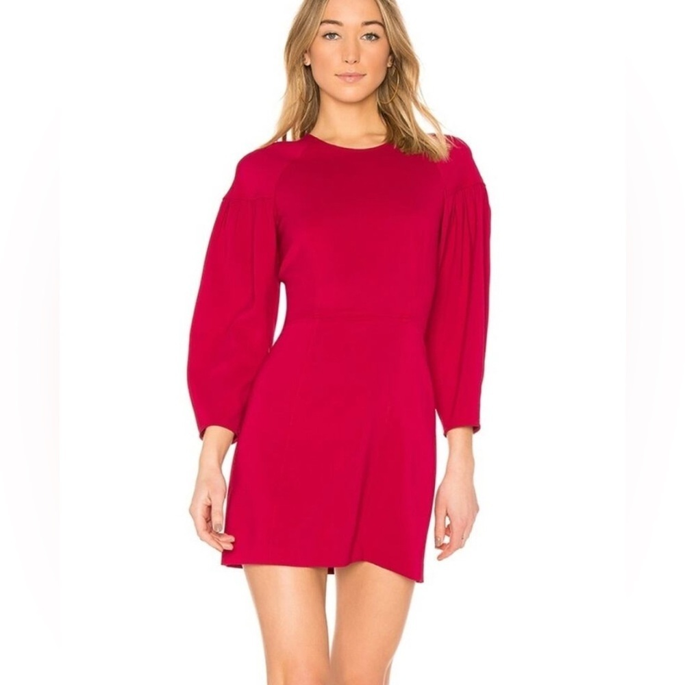 A.L.C Renton Magenta Puff Sleeve Sheath Mini Dress, Size 8